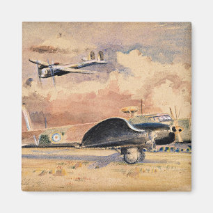 Whitley Bombers Sunning, konstverk av Paul Nash Magnet