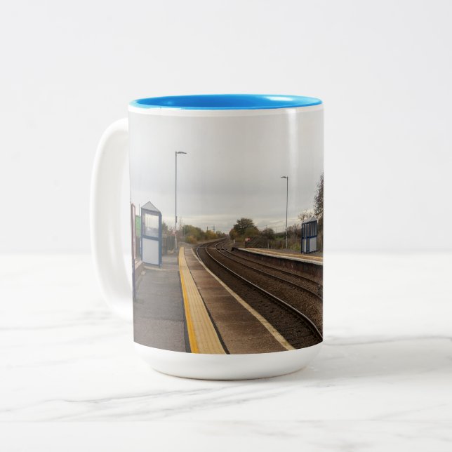 Whitley Bridge järnvägsstation Två-Tonad Mugg (Framsida vänster)