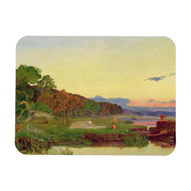 Whitlingham, Norfolk, 1860 (olja på arbetsyta) Magnet (Horisontell)