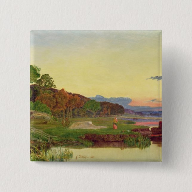 Whitlingham Norfolk, 1860 (olja på kanfas) Knapp (Framsida)