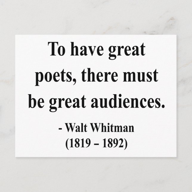 Whitman Quote 12a Vykort (Framsida)