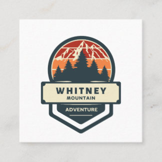 Whitney bergstopp klättring och vandring fyrkantigt visitkort