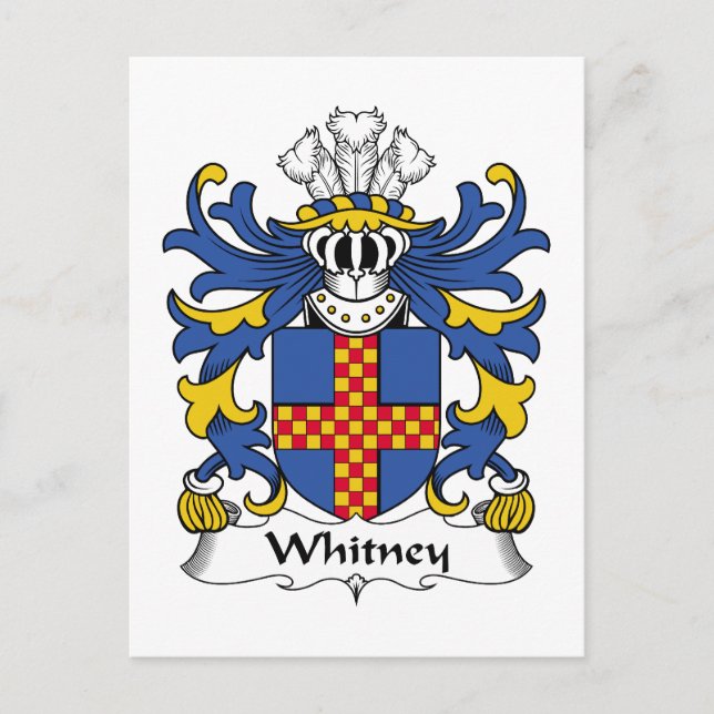 Whitney Family Crest Vykort (Framsida)