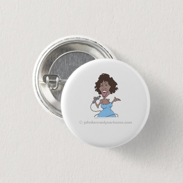Whitney Houston Button Knapp (Framsida & baksida)
