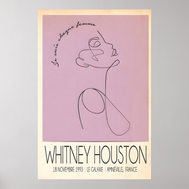 Whitney Houston, Live In Frankrike, Originaltryck Poster (Framsidan)