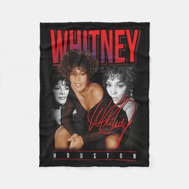 Whitney Houston Retro Photo Collage Fleecefilt (Framsidan)