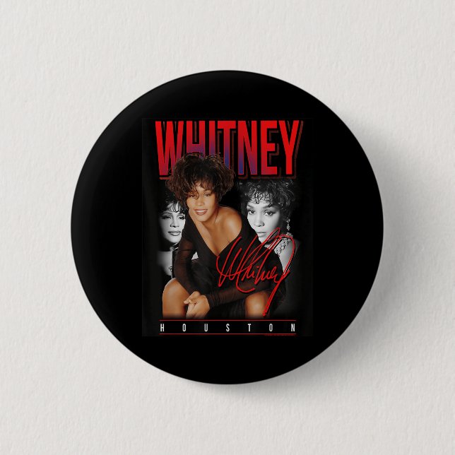 Whitney Houston Retro Photo Collage Knapp (Framsida)