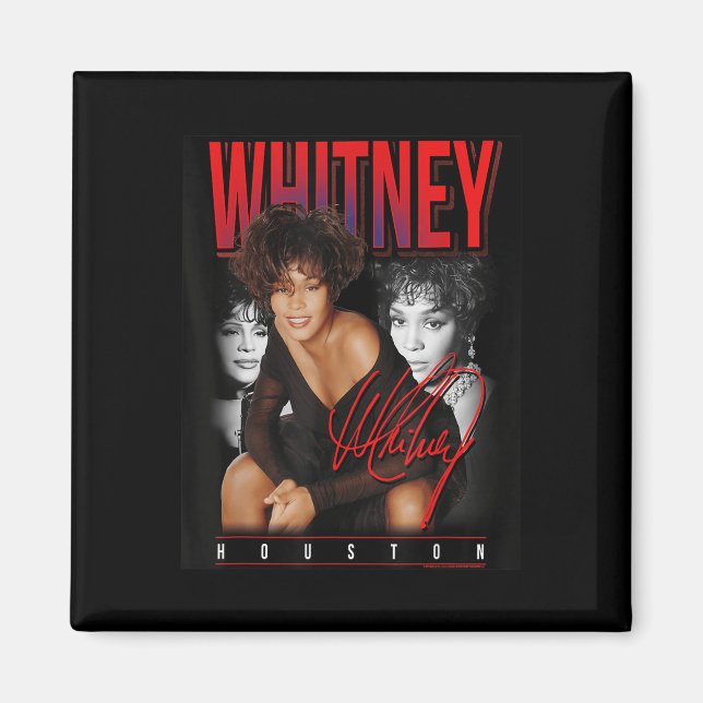 Whitney Houston Retro Photo Collage Magnet (Framsidan)