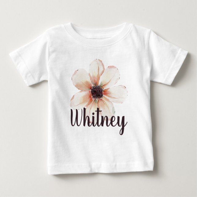 Whitney Namn Bebis Flickor Avslöja Nyfödd Blomma T Shirt (Framsida)