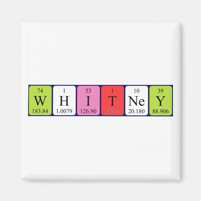 Whitney Periodisk bord namn magnet (Framsidan)