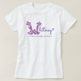 Whitney tjej W namn betydelse anpassad t-shirt