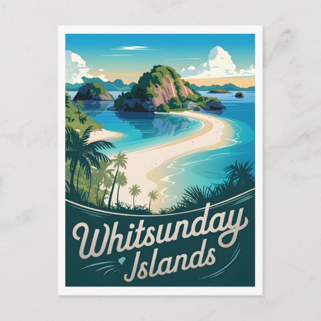 Whitsunday Island Australien Vintage Vykort (Framsida)