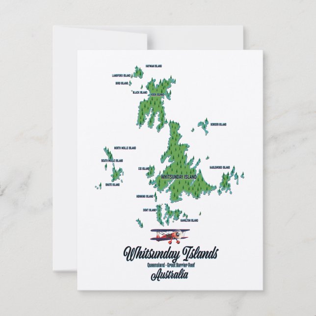 Whitsunday Islands Australia karta poster (Framsida)