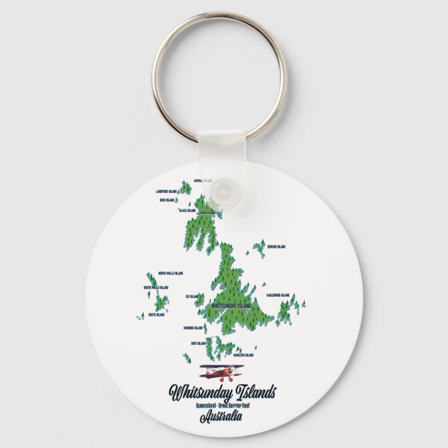 Whitsunday Islands Australia karta poster Nyckelring (Framsida)