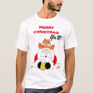WhitTexas Santa God jul Ya'll Manar T-Shirt