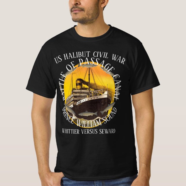 WHITTIER ALASKA HALIBUT KRIG VERSUS SEWARD 1955-57 T SHIRT (Framsida)