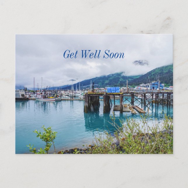Whittier Alaska Hamn Snart Bättre Postkort Vykort (Framsida)
