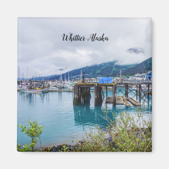 Whittier Alaska Harbor Square Magnet (Framsidan)