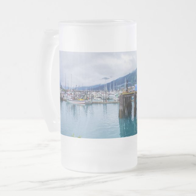 Whittier Alaska Harbour Frosted Beer Mugg (Framsida vänster)