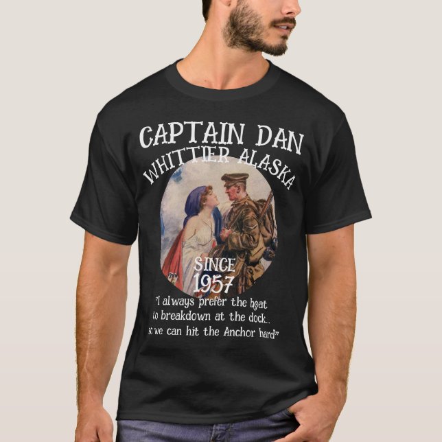 Whittier Alaska Kapten Dan Ankaret T Shirt (Framsida)