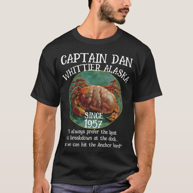 Whittier Alaska Kapten Dan The Anchor T Shirt (Framsida)