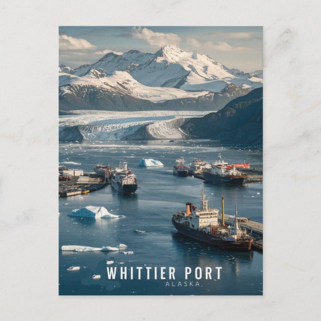 Whittier, Alaska Port Vykort (Framsida)
