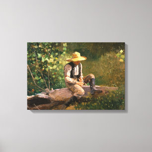 Whittling Boy (av Winslow Homer) Canvastryck