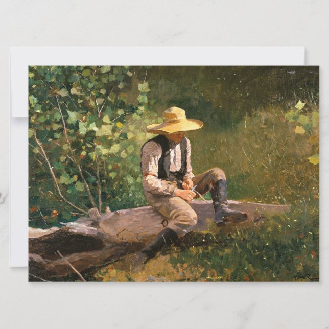 Whittling Boy (av Winslow Homer) Kort (Framsida)
