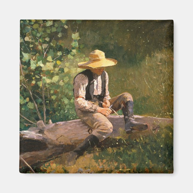Whittling Boy (av Winslow Homer) Magnet (Framsidan)