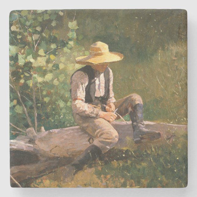 Whittling Boy (av Winslow Homer) Stenunderlägg (Framsidan)