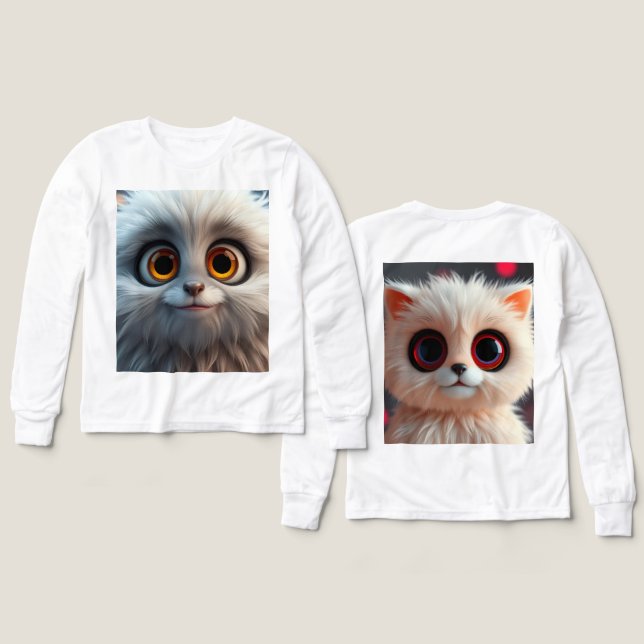 Whitty-Cute-Cats T Shirt (Design framsida och baksida)
