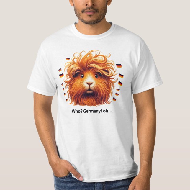 "Who?Germany! Oh..." Lustiges Meme-Meerschweinchen T Shirt (Framsida)