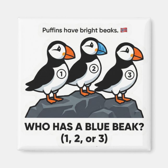 Who Has a Blue Beak? – Puffin Learning Magnet (Framsidan)