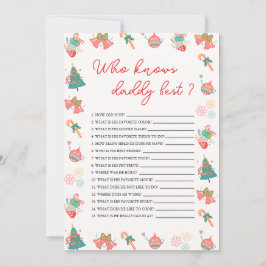Who Knows Daddy Best Christmas Baby Shower Card Inbjudningar