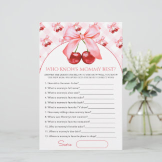 Who knows mommy best Baby Shower Game Card