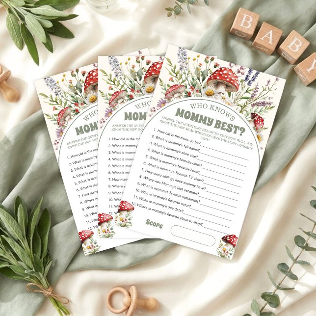 Who knows mommy best Baby Shower Game Card (Skapare uppladdad)