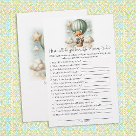 Who Knows Mommy Best Fox Baby Shower Game Card Brevpapper