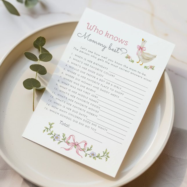 Who knows mommy best Goose Books baby shower game (Skapare uppladdad)