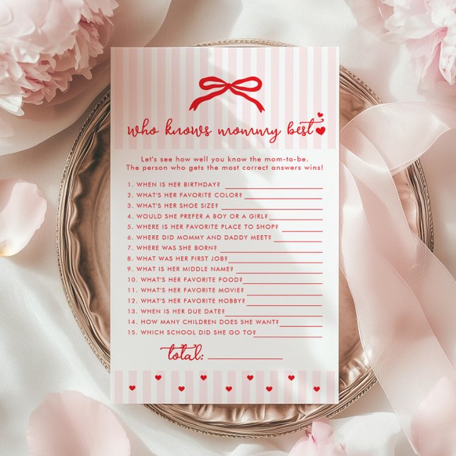 Who knows mommy best red heart Valentines day game (Skapare uppladdad)