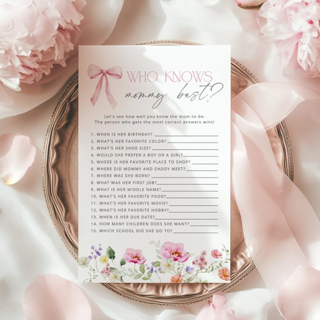  Who knows mommy best Wildflower baby shower game (Skapare uppladdad)