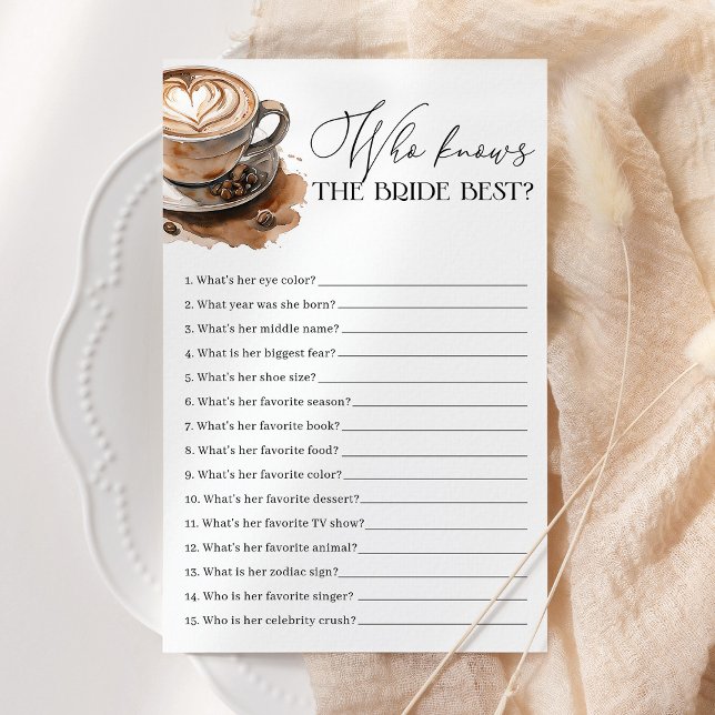 Who Knows The Bride Best Coffee Bridal Shower Game (Skapare uppladdad)