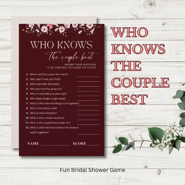 Who Knows the Couple Best Bridal Shower Game  (Skapare uppladdad)