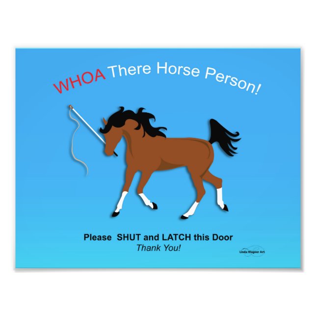 WHOA Horse Barn Sign Fototryck (Framsidan)
