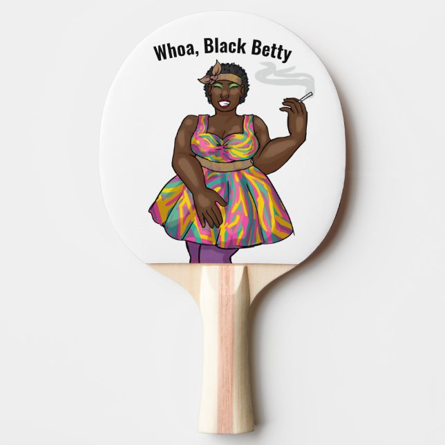WHOA PADDLAR SVART BETTY PING PONG PINGISRACKET (Framsidan)