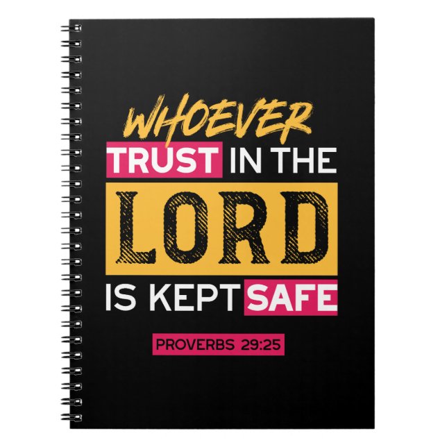 Whoever Trusts in the Lord Is Kept Safe Quote Anteckningsbok (Framsidan)