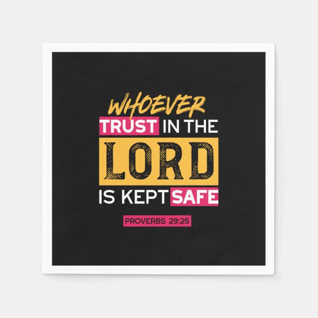 Whoever Trusts in the Lord Is Kept Safe Quote Pappersservett (Framsidan)