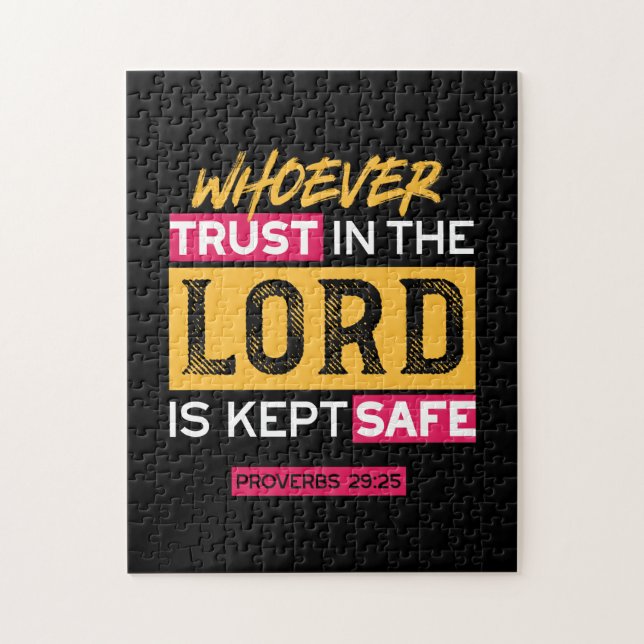 Whoever Trusts in the Lord Is Kept Safe Quote Pussel (Vertikal)