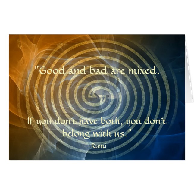 Wholeness-Rumi och poetisk konst Hälsningskort (Framsidan Horizontal)