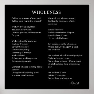 Wholeness Soul Self Kärlek dikt poster väggkonst p