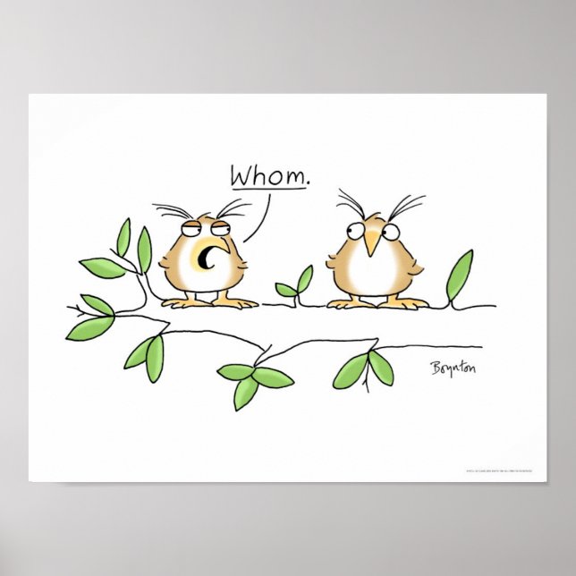 WHOM UGGLA poster av Sandra Boynton (Framsidan)